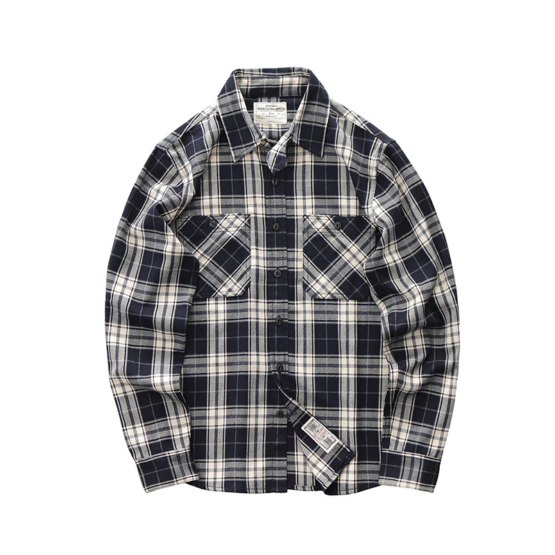 ฤดูใบไม้ร่วงใหม่ญี่ปุ่น Retro  - Flannel Plaid Shirt Heavy Weight บทวิจารณ์และราคา