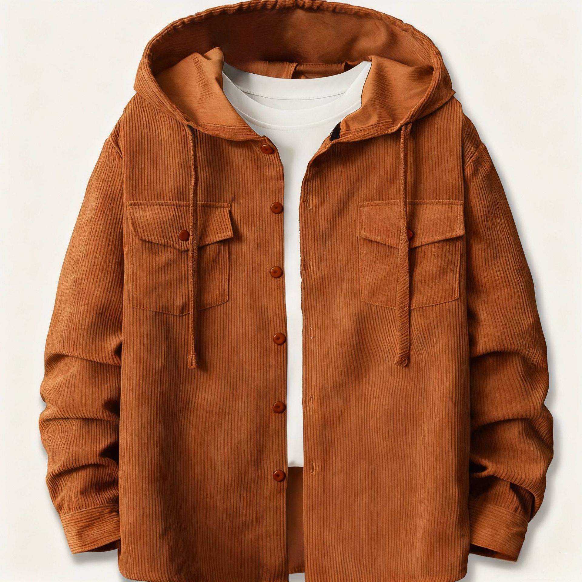 เสื้อเชิ้ตคอร์ดูรอยทรงหลวมสำหร - Corduroy Button Up Shirt Men บทวิจารณ์และราคา
