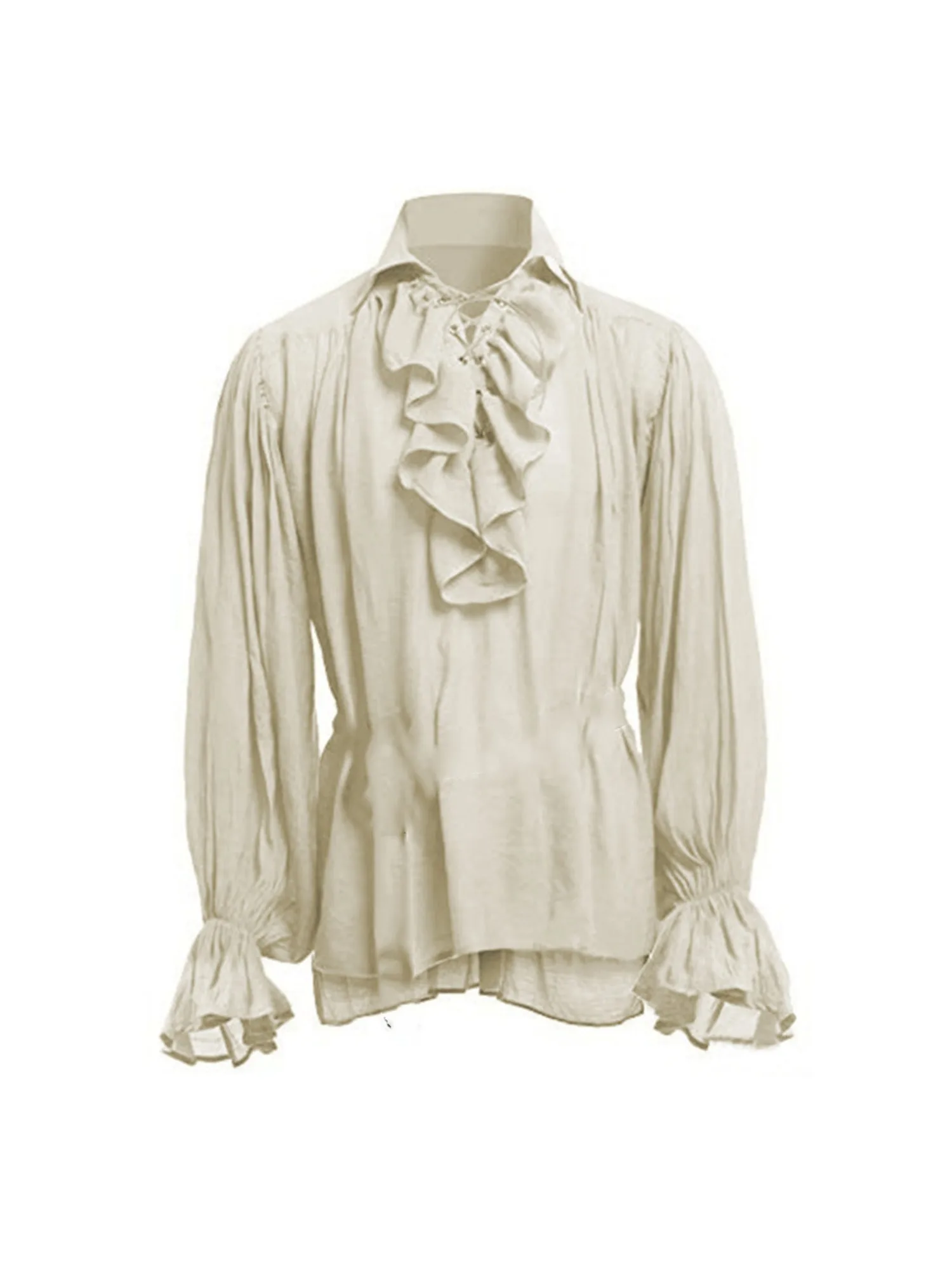 เสื้อเชิ้ตผู้ชายสไตล์โจรสลัด เ - Medieval Gothic Lace Up Pirate Shirt บทวิจารณ์และราคา