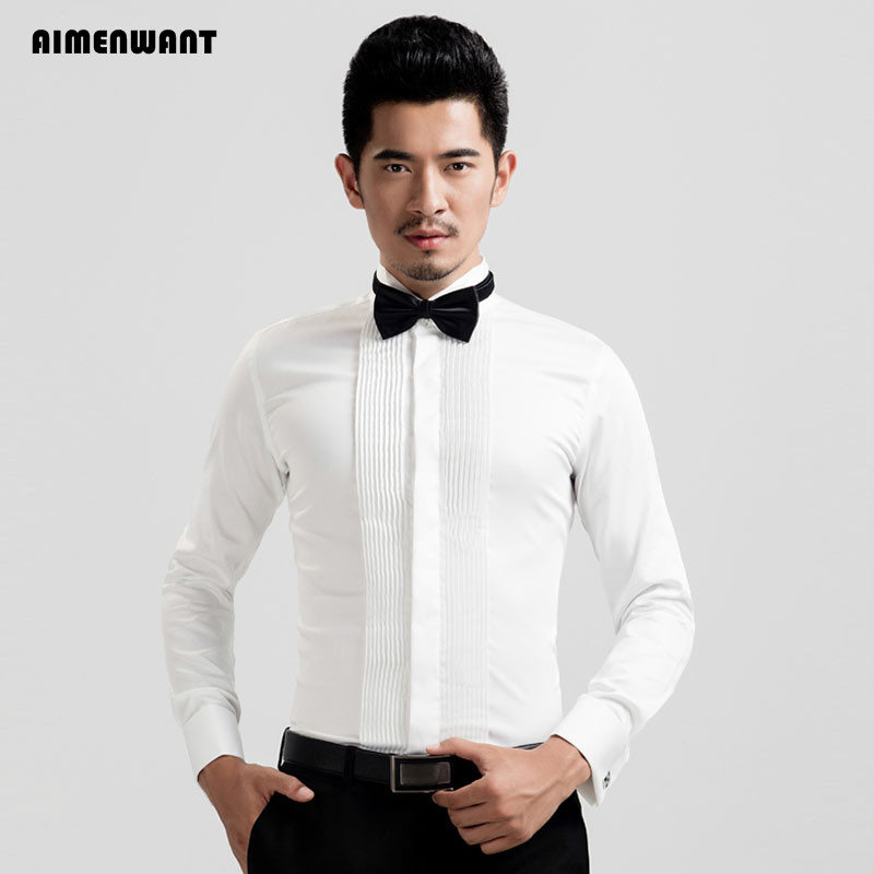 Aimenwant เสื้อทักซิโด้สำหรับผ - Mandarin Collar Formal Shirt Slim Fit บทวิจารณ์และราคา