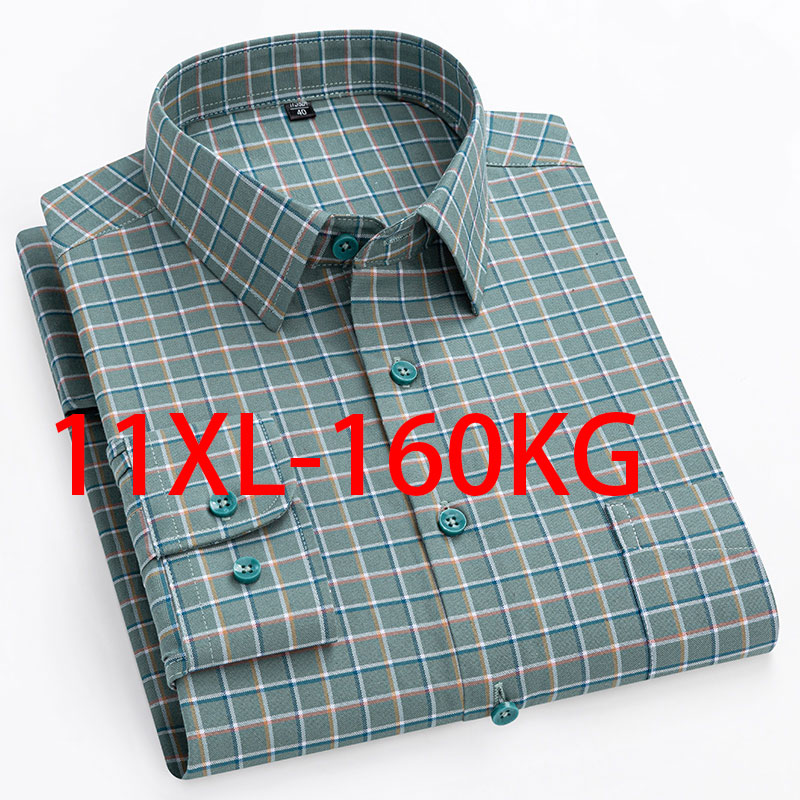 ใหม่ 11XL 10XL ขนาดใหญ่พิเศษแข - Oxford Cotton Casual Shirt Business บทวิจารณ์และราคา