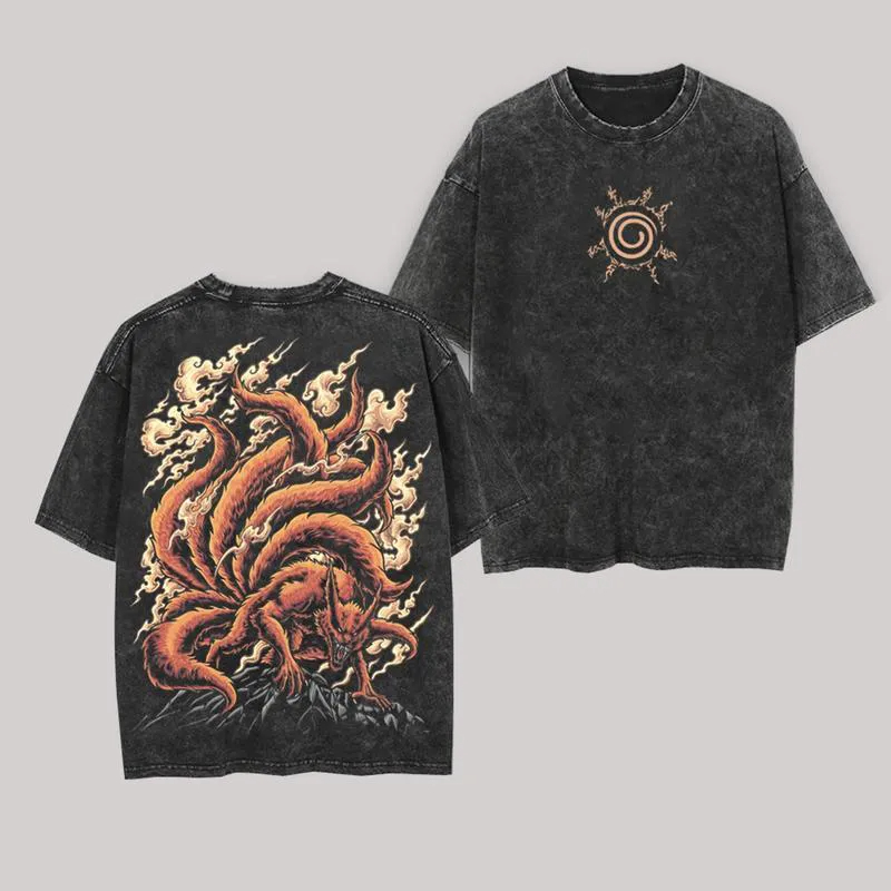 เสื้อยืดคุรามะ คิวบิ นารูโตะ ว - Acid Wash Vintage Graphic T Shirt บทวิจารณ์และราคา