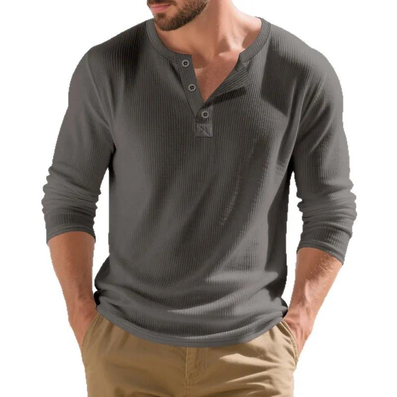 เสื้อยืดผู้ชาย แขนยาว คอเฮนลีย - Corduroy Button Up Shirt Men บทวิจารณ์และราคา