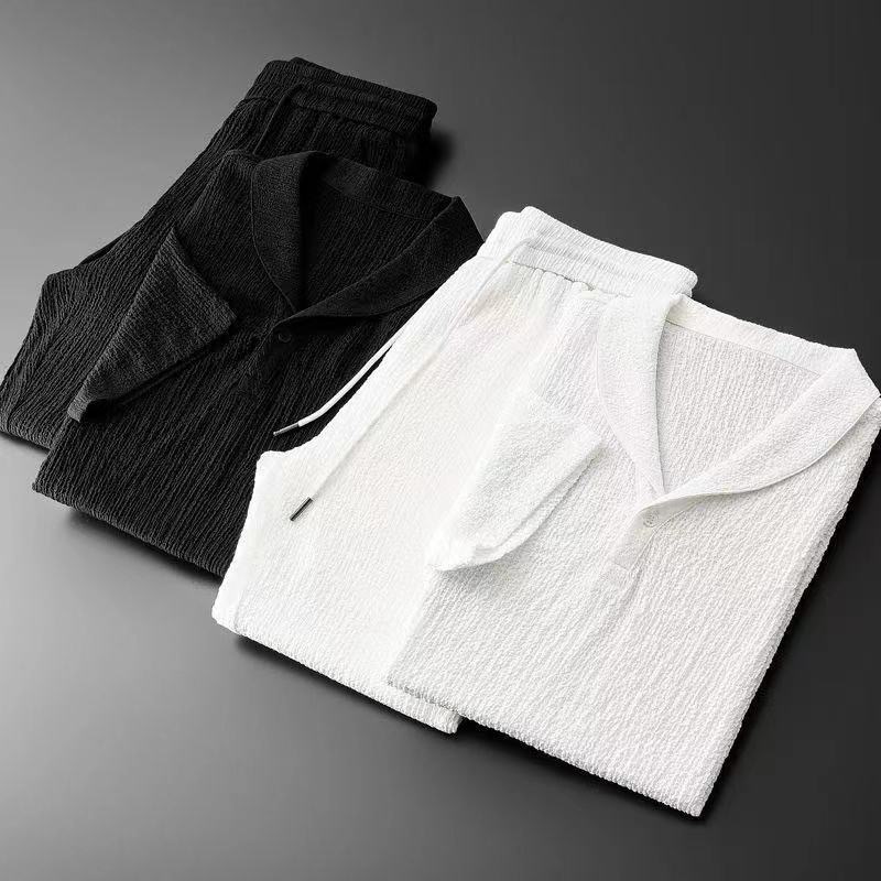 ฤดูร้อนบางเฉียบสองชิ้นผ้าไหมน้ - Mens Linen Shirt Long Sleeve บทวิจารณ์และราคา