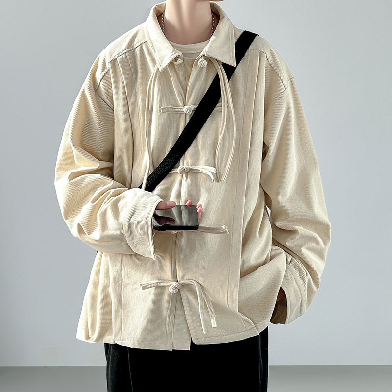2025 ผู้ชายRetroสไตล์จีนCordur - Corduroy Button Up Shirt Men บทวิจารณ์และราคา