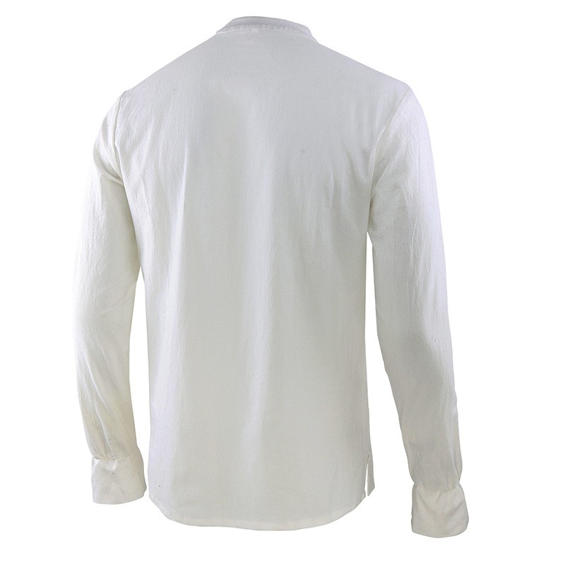 เสื้อเชิ้ตเรเนซองส์ผู้ชาย แนวโ - Mens Linen Shirt Long Sleeve บทวิจารณ์และราคา