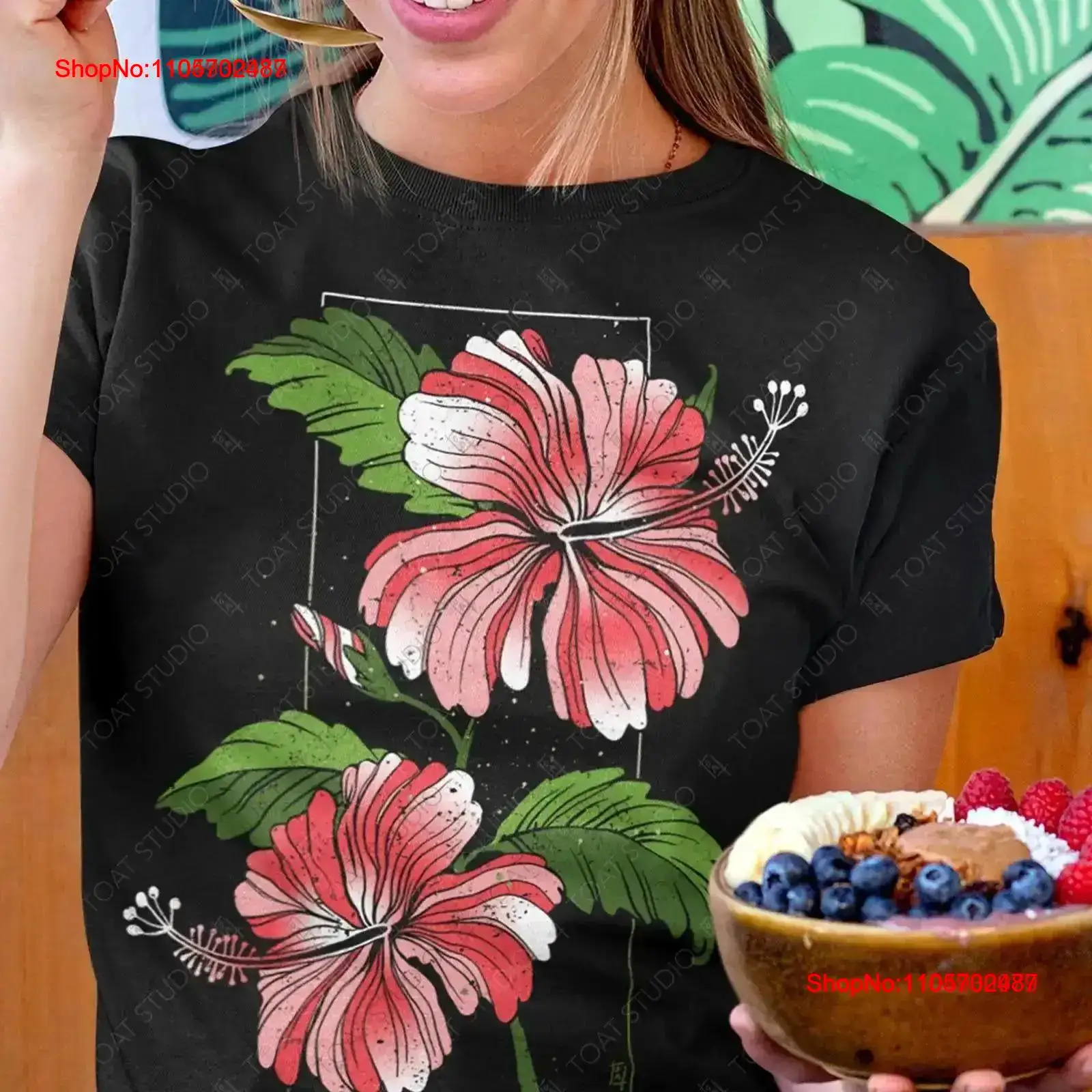 เสื้อยืดลายดอกชบา ลายดอกไม้ สำ - Vintage Hawaiian Floral Shirt บทวิจารณ์และราคา