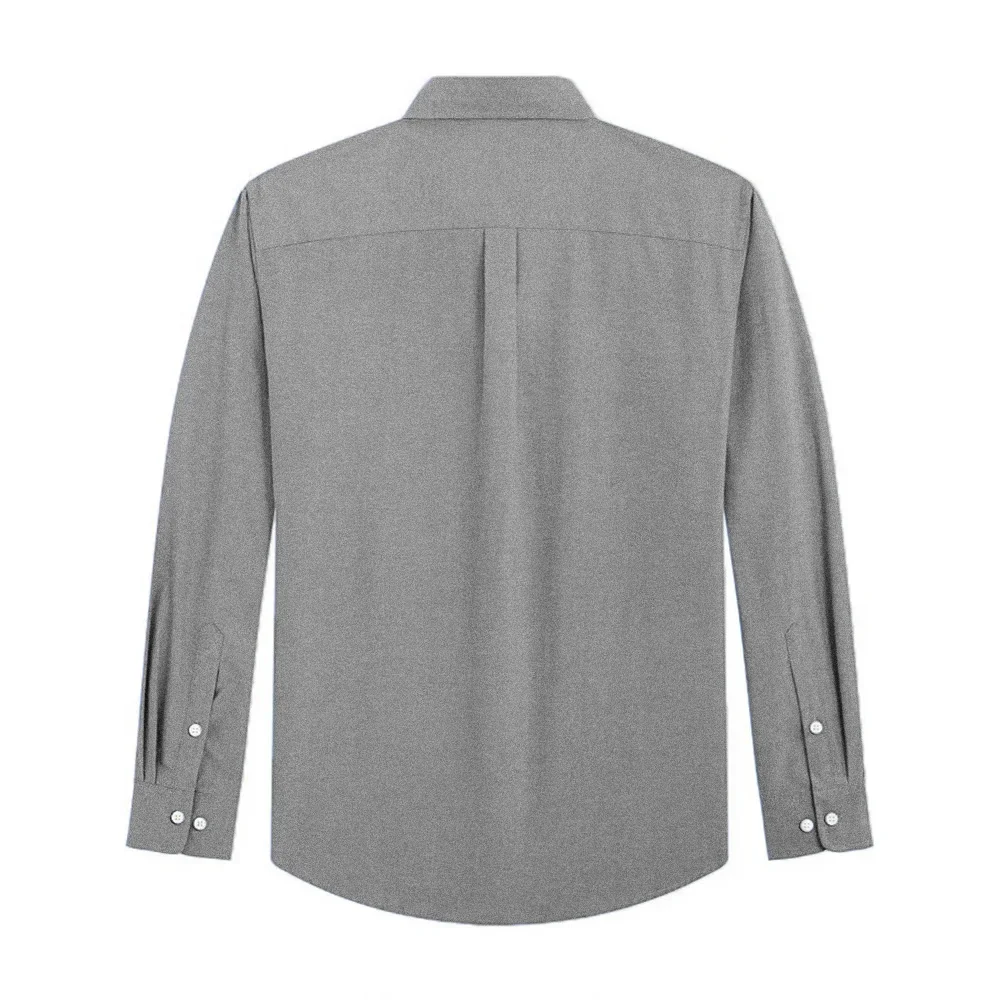 เสื้อแขนยาวผู้ชายสีทึบOxfordเส - Oxford Cotton Casual Shirt Business บทวิจารณ์และราคา