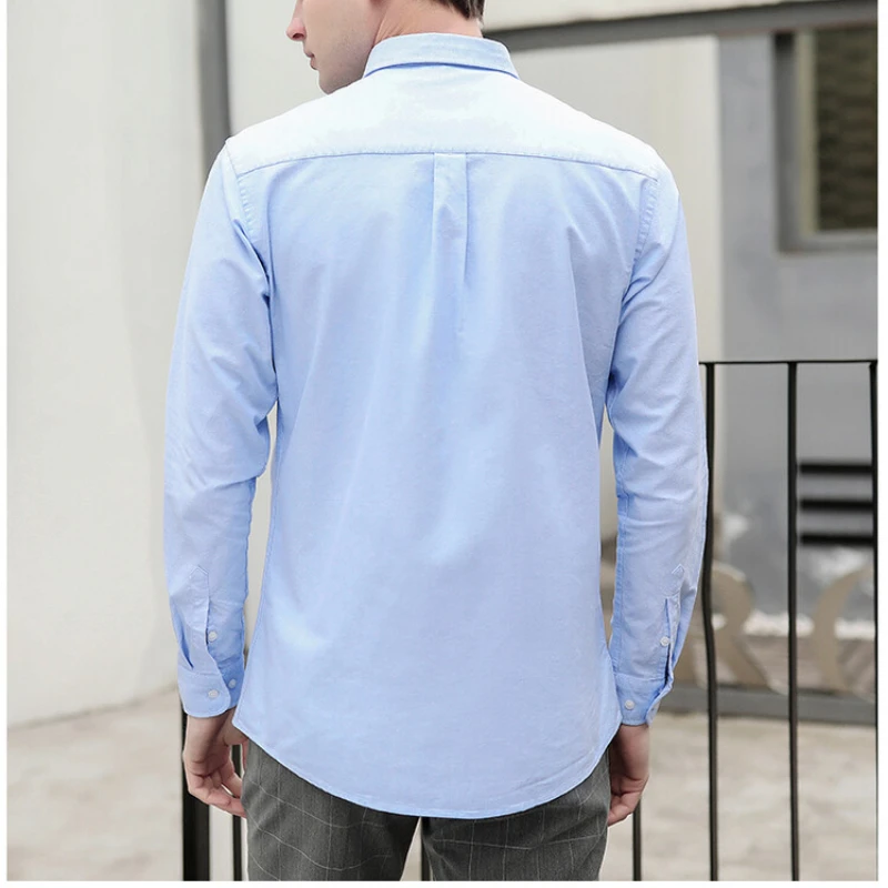 เสื้อเชิ้ตอ็อกซ์ฟอร์ดผู้ชายใหม - Oxford Cotton Casual Shirt Business บทวิจารณ์และราคา